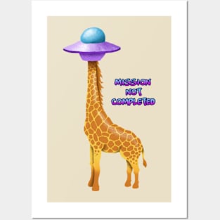 ufo giraffe Posters and Art